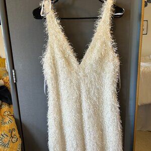 BHLDN Feathered Ivory Mini Dress – NWT